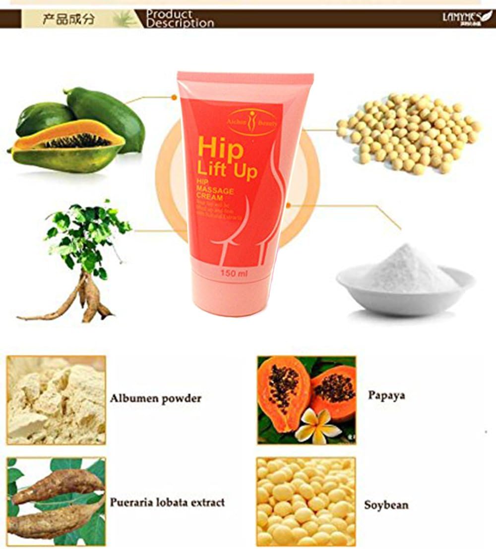Limited Time Offer Sale Hip Up Enlargement Cream Natural Herbal Formula to Lift, Firm & Enlarge Buttocks and Hips Safe, Fast Acting Curve Enhancer with Moisturizing & Cellulite Reducing