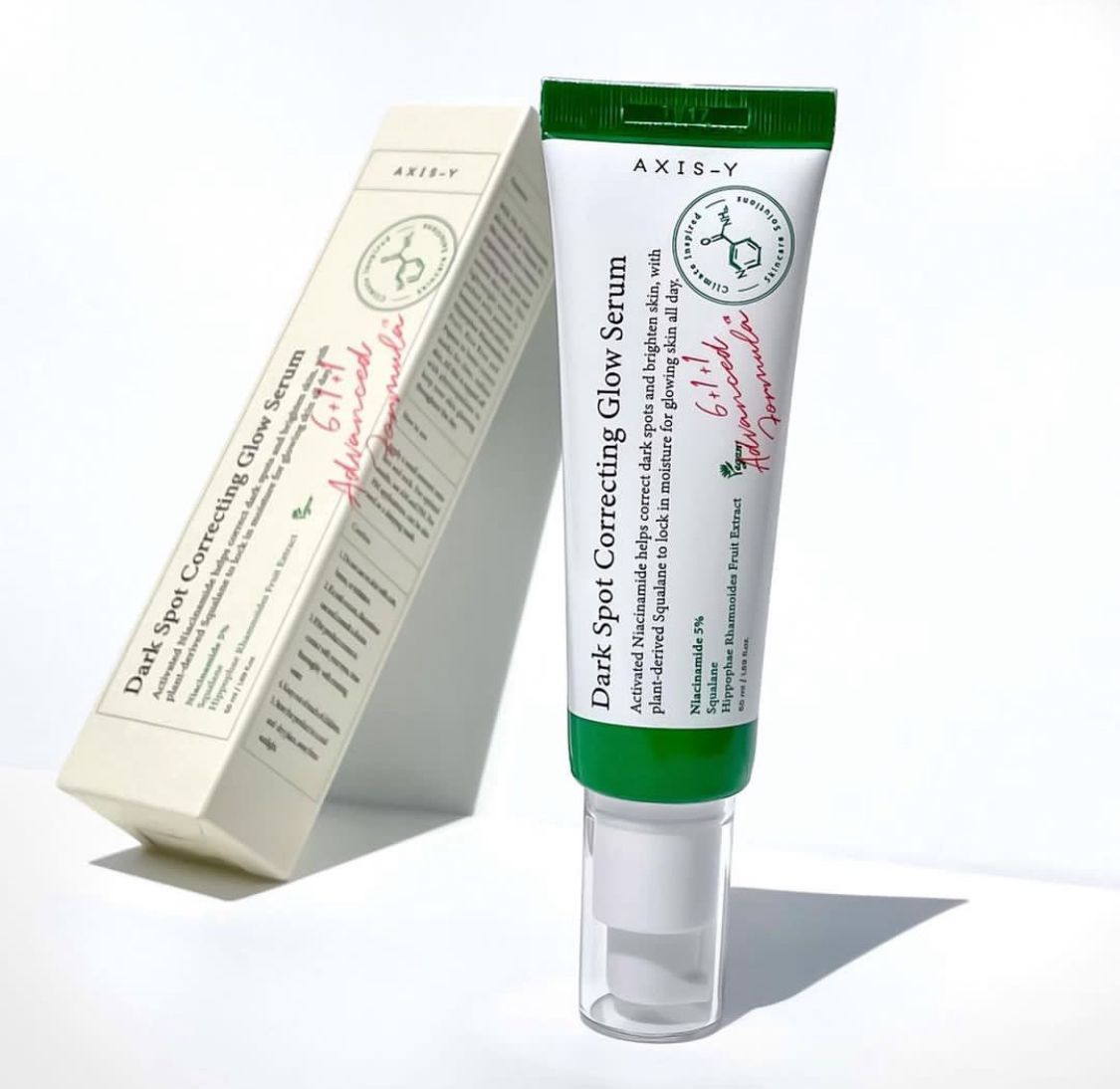 AXIS-Y Dark Spot Correcting Glow Activated Niacinamide Treats Hyperpigmentation Brightens Improves Uneven Skin Tone Squalane to Retain Skin Moisture ( AXIS Y CREAM AXIS Y SERUM)