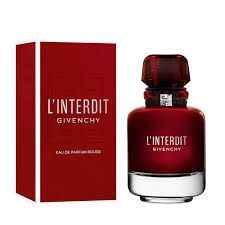 L'Interdit Rouge Ultime a warm, woody floral essence, enriched with recycled cocoa shells and dark smoky notes, complementing the floral