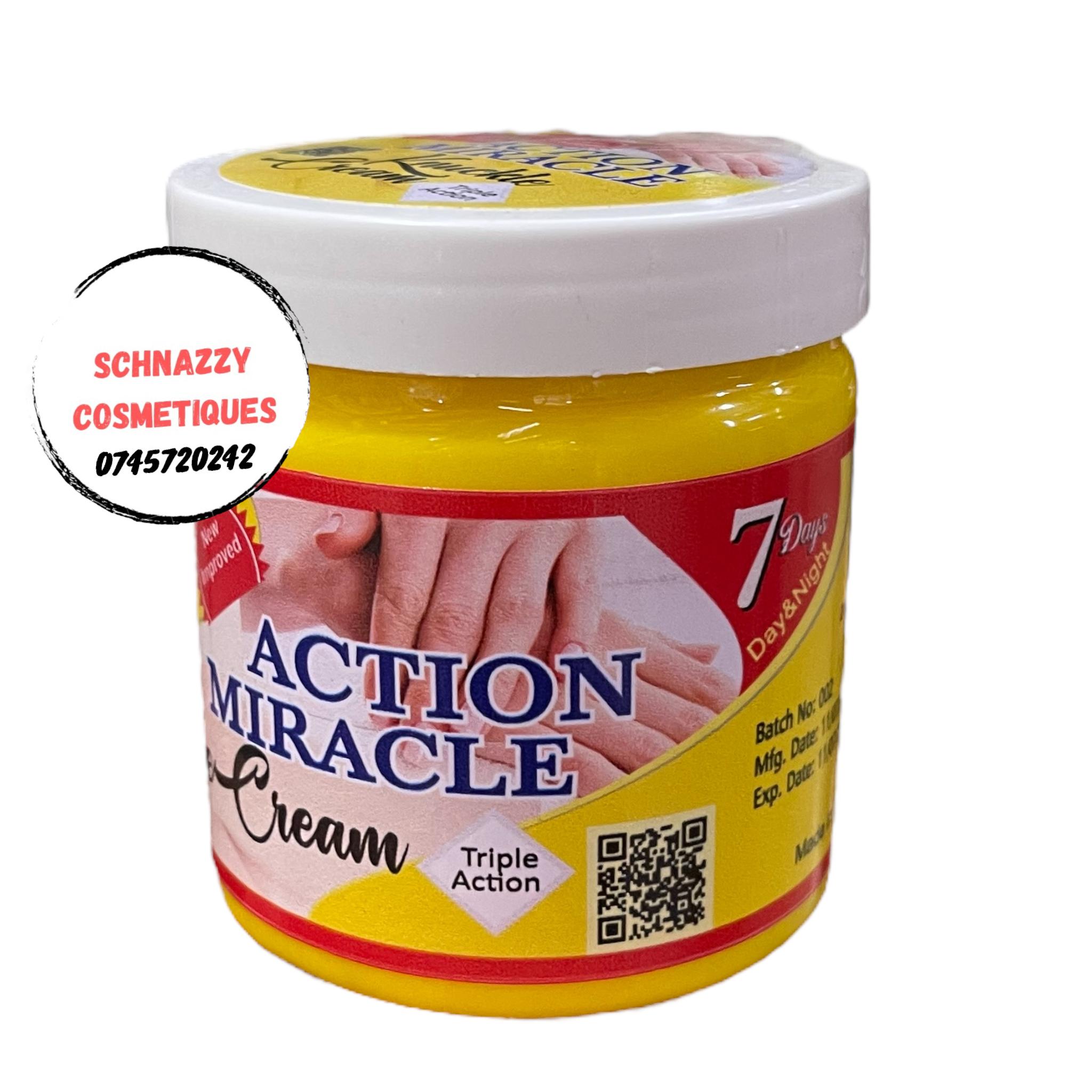Action Miracle Cream for Dark Hyperpigmentation on Hands Fingers Smoother Refined Skin Accelerates Repair of Skin Damage Improves Texture Clarifies the Complexion Unifying Formula Evens Out Skin Tone