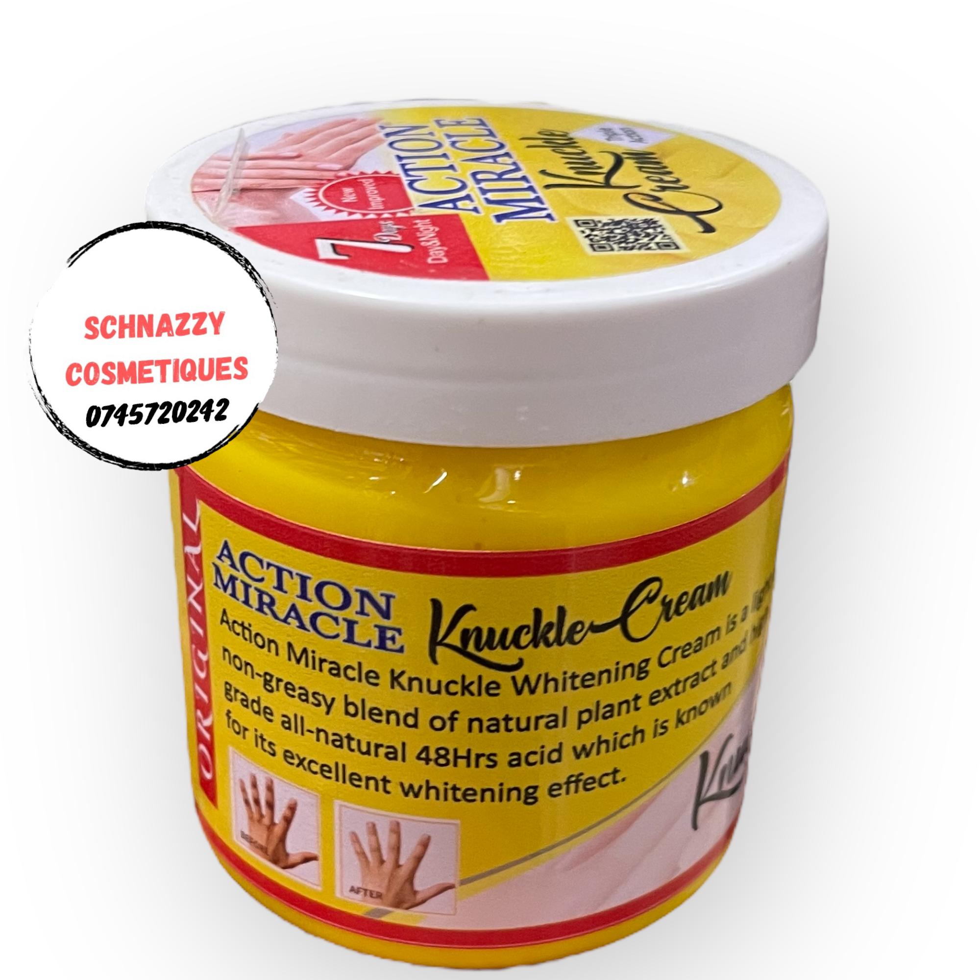 Action Miracle Cream for Dark Hyperpigmentation on Hands Fingers Smoother Refined Skin Accelerates Repair of Skin Damage Improves Texture Clarifies the Complexion Unifying Formula Evens Out Skin Tone