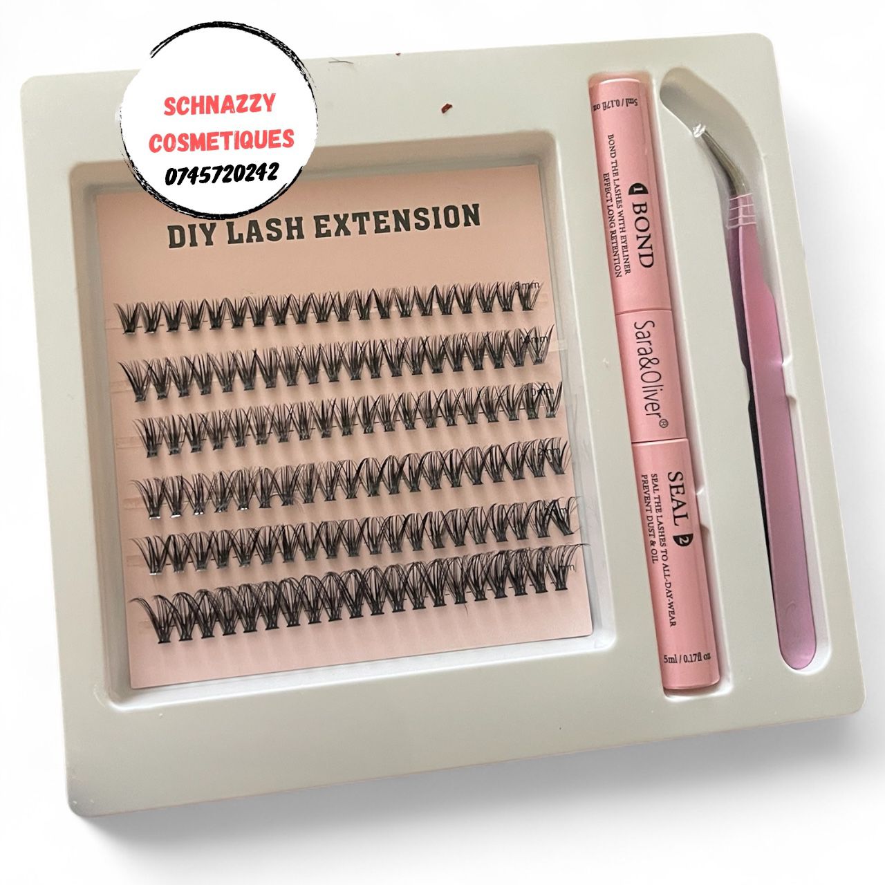 Cluster Individual Eyelash Extension Reusable Cluster Mink Curl Eye Eyelashes DIY Lash Kit with Adhesive and Tweezer Light as Air