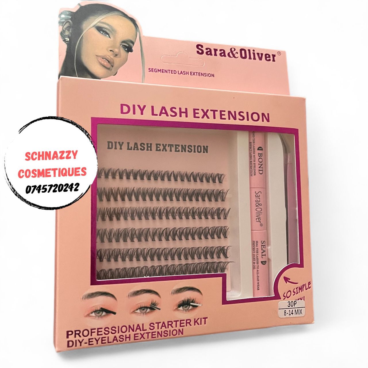 Cluster Individual Eyelash Extension Reusable Cluster Mink Curl Eye Eyelashes DIY Lash Kit with Adhesive and Tweezer Light as Air