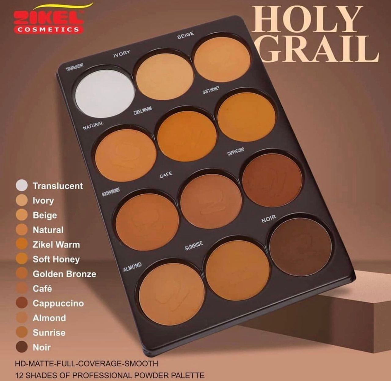 Zikel Powder Palette Contour Highlight Set High Definition Matte Delivers Full Coverage Smooth Assorted Shades Professional Artistry MUA Face Beat Palette