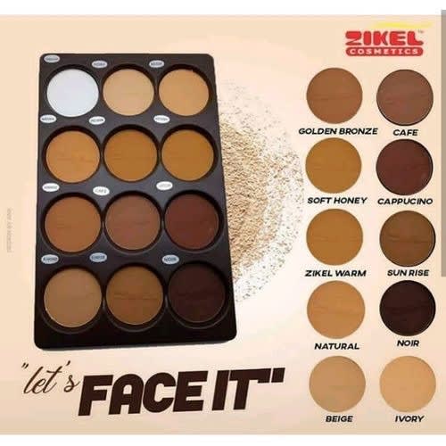 Zikel Powder Palette Contour Highlight Set High Definition Matte Delivers Full Coverage Smooth Assorted Shades Professional Artistry MUA Face Beat Palette