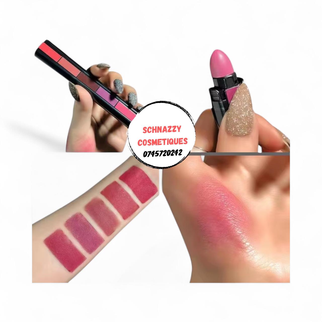 NEW!! Trending Limited Offer Sale 5 in 1 Mini Lippies Lipstick Kit Exciting Shades All You Need in One Stick 5 Cool Shades Suits All Skin Tones and Makeup Looks view 2