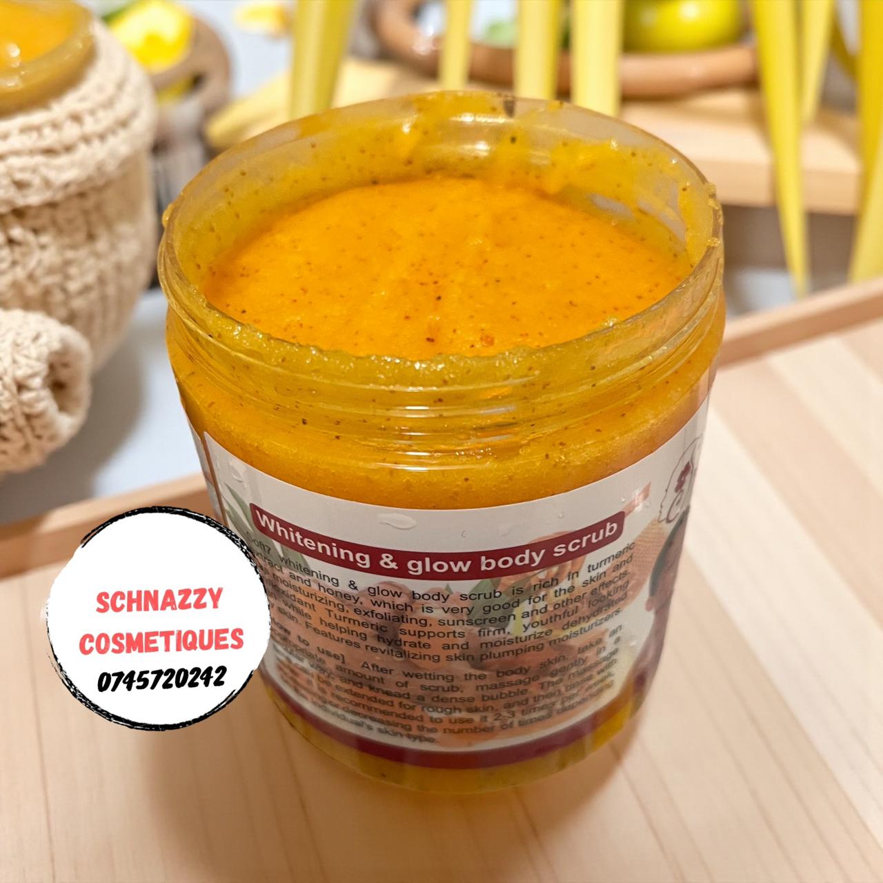Turmeric with Honey Brightening Glow Body Scrub Smooth Soft Even Skin Tone Refined Radiant Complexion