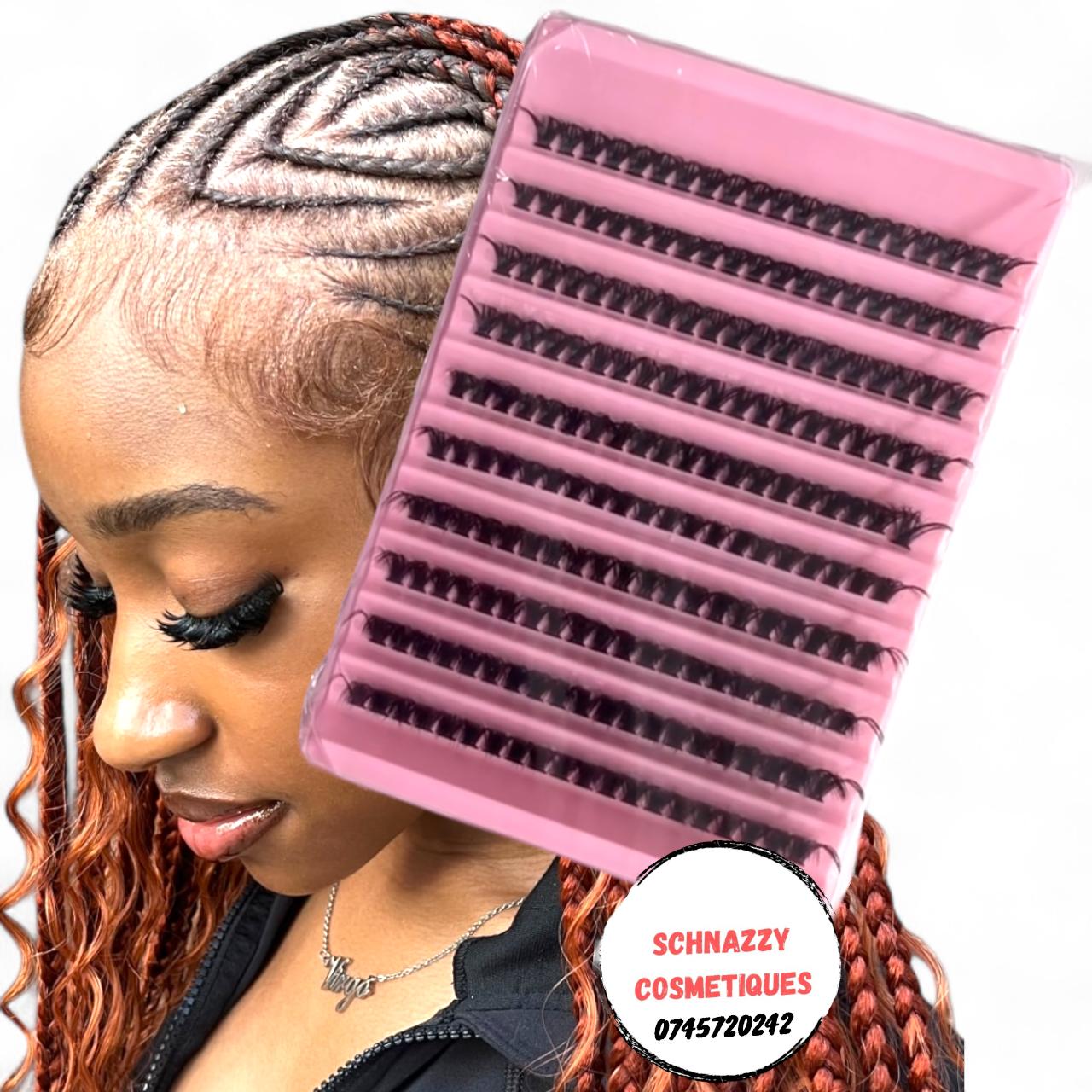 Clustered Assorted Lengths Lashes 6D Mink Lash Fluffy Full Baddie Lashes Mini Strips Faux Human Hair Thick Dark Lashes