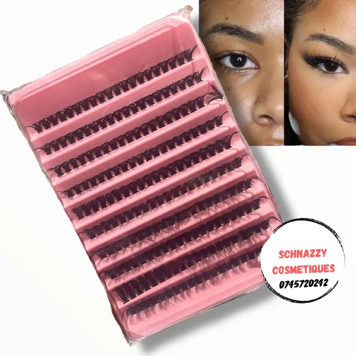 Clustered Assorted Lengths Lashes 6D Mink Lash Fluffy Full Baddie Lashes Mini Strips Faux Human Hair Thick Dark Lashes