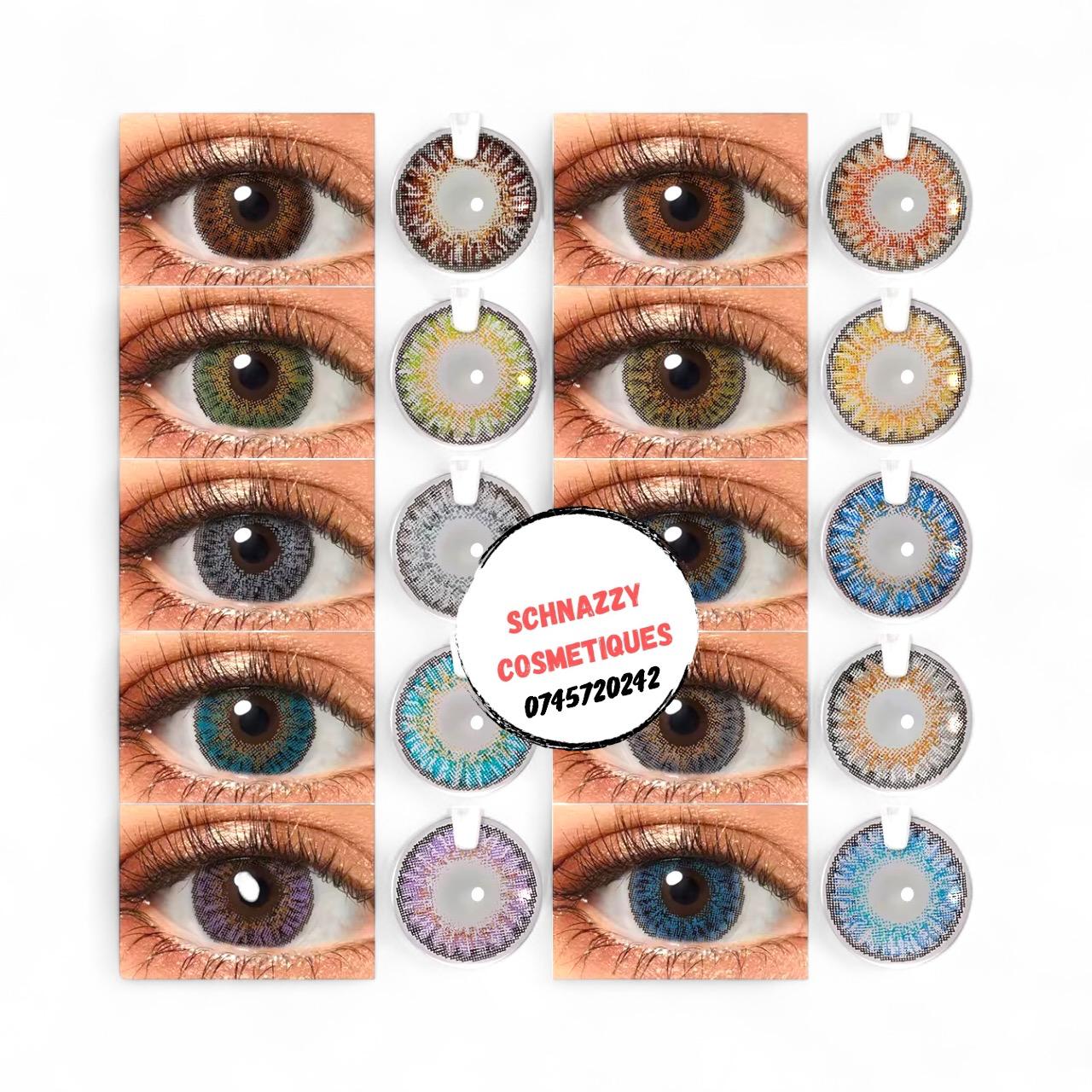 NEW Trending Eye Contact Lens Eye Color Blends 1 Pair (FOR 2 EYES) Cosmetic Aesthetic Use Blue Green Grey Brown Choices + FREE STORAGE CASE