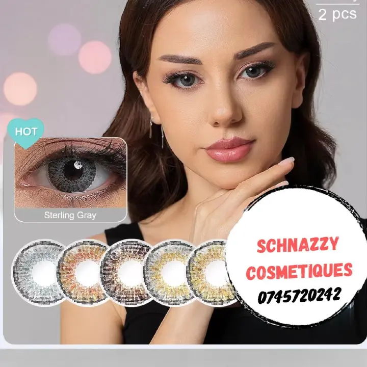 NEW Trending Eye Contact Lens Eye Color Blends 1 Pair (FOR 2 EYES) Cosmetic Aesthetic Use Blue Green Grey Brown Choices + FREE STORAGE CASE