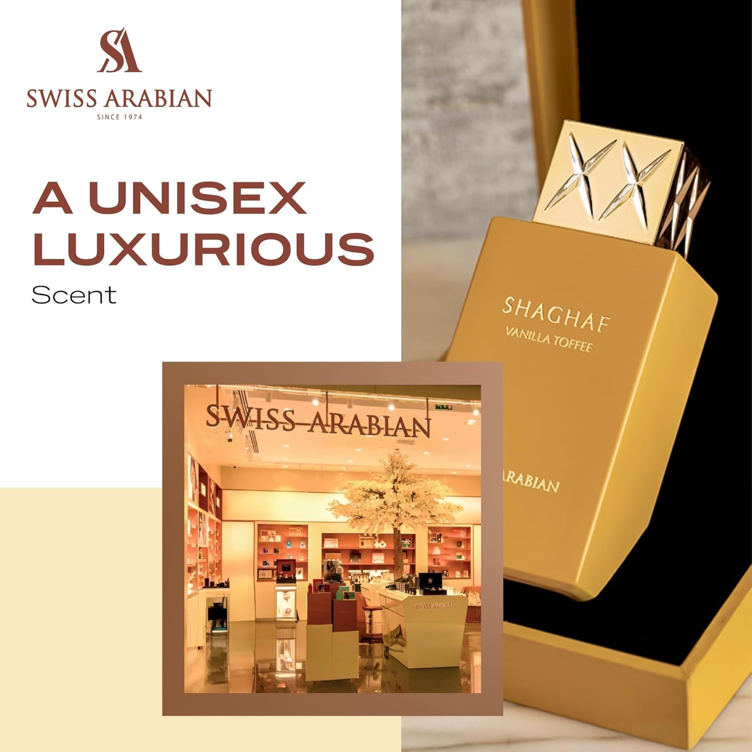 SHAGHAF Vanilla Toffee Oriental Vanilla Fragrance Woody Notes Sweet Exotic Unisex 75ml Main Notes Toffee Coffee Dates Vanilla