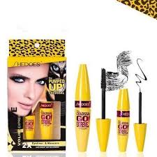 SHEDOES Mascara Eyeliner Set Curl + Volume Mascara Buildable for Amplified Full Lashes Weightless Longlasting Nonflaky Amplified Look