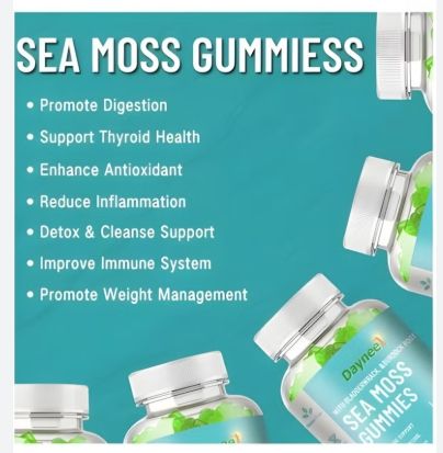 Limited Time Offer Sale!! SEAMOSS GUMMIES with Bladderwrack Burdock Root Superfood for Cells Immune Support Gut Health Hair Skin Antiaging Support