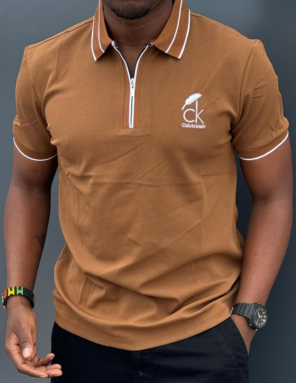 K&C Zipped Cotton Polo Shirts