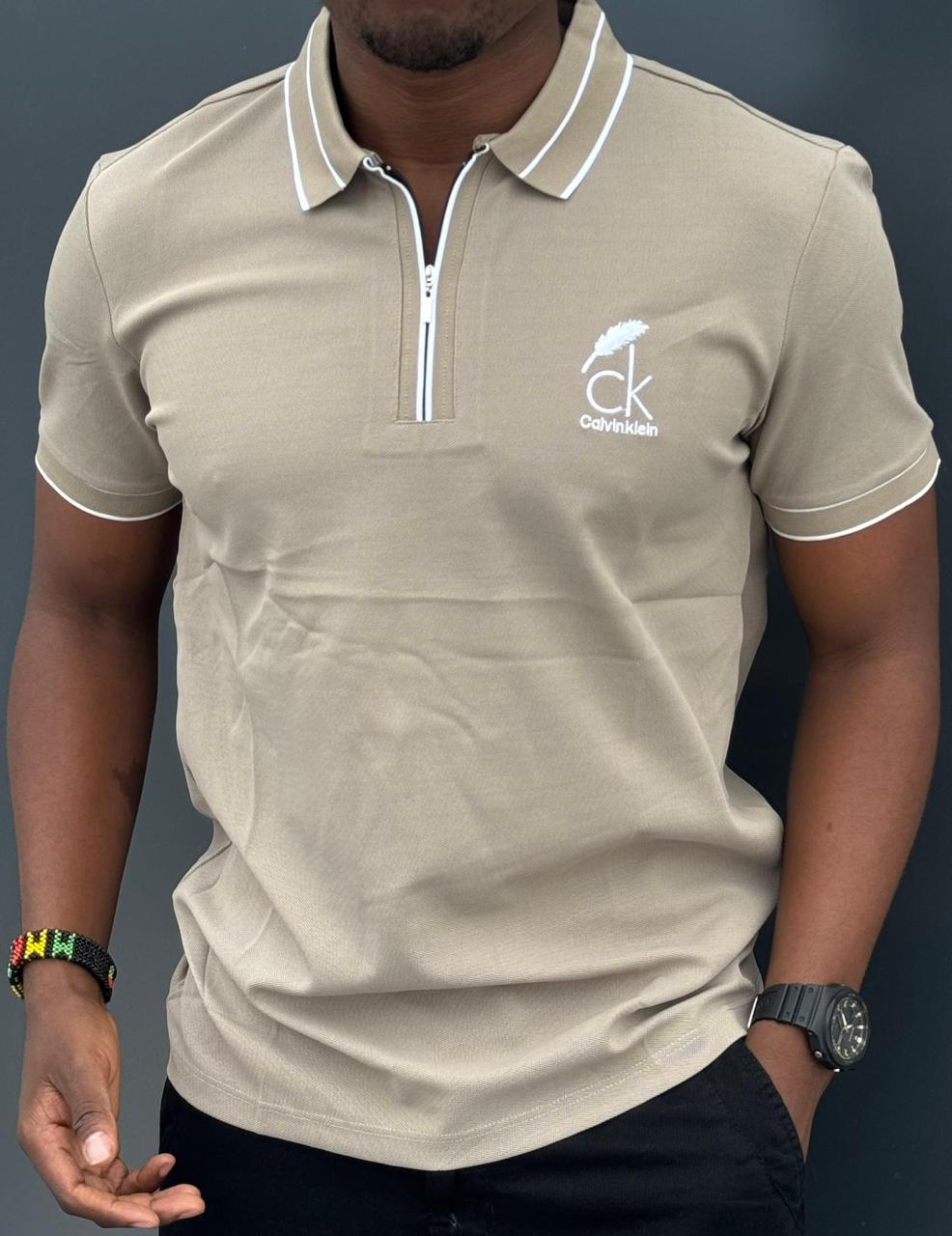 K&C Zipped Cotton Polo Shirts