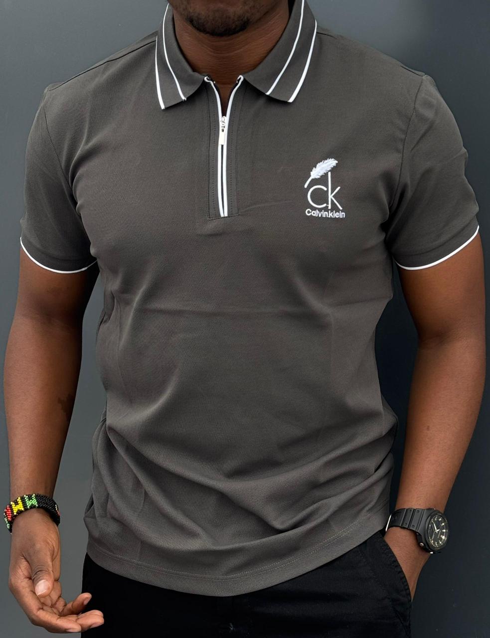 K&C Zipped Cotton Polo Shirts