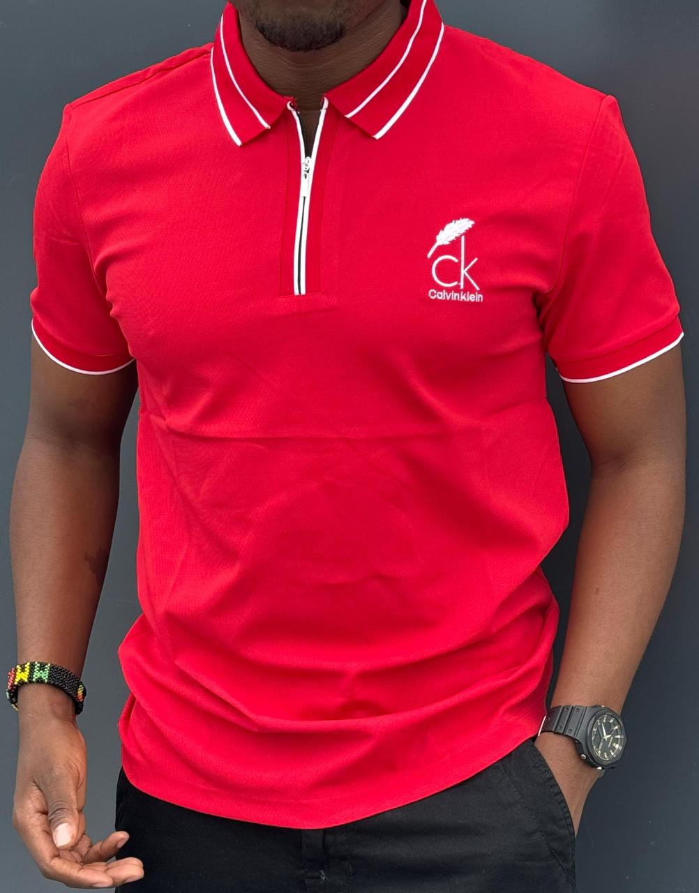 K&C Zipped Cotton Polo Shirts