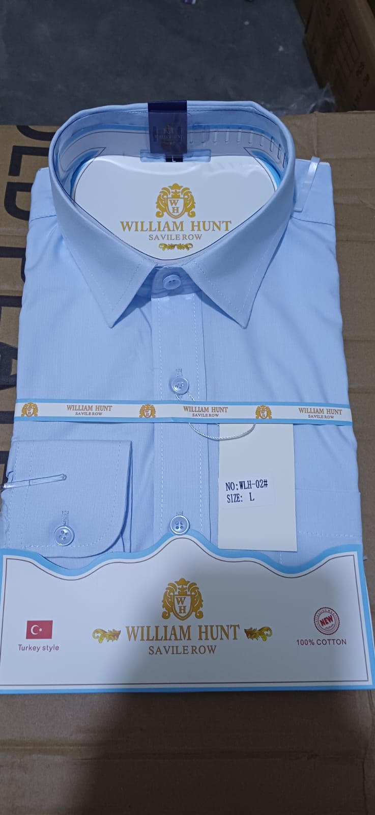 3pcs William Hunt Cotton Plain Shirts- Sizes S to 3XL-  (Plus a Free vest)