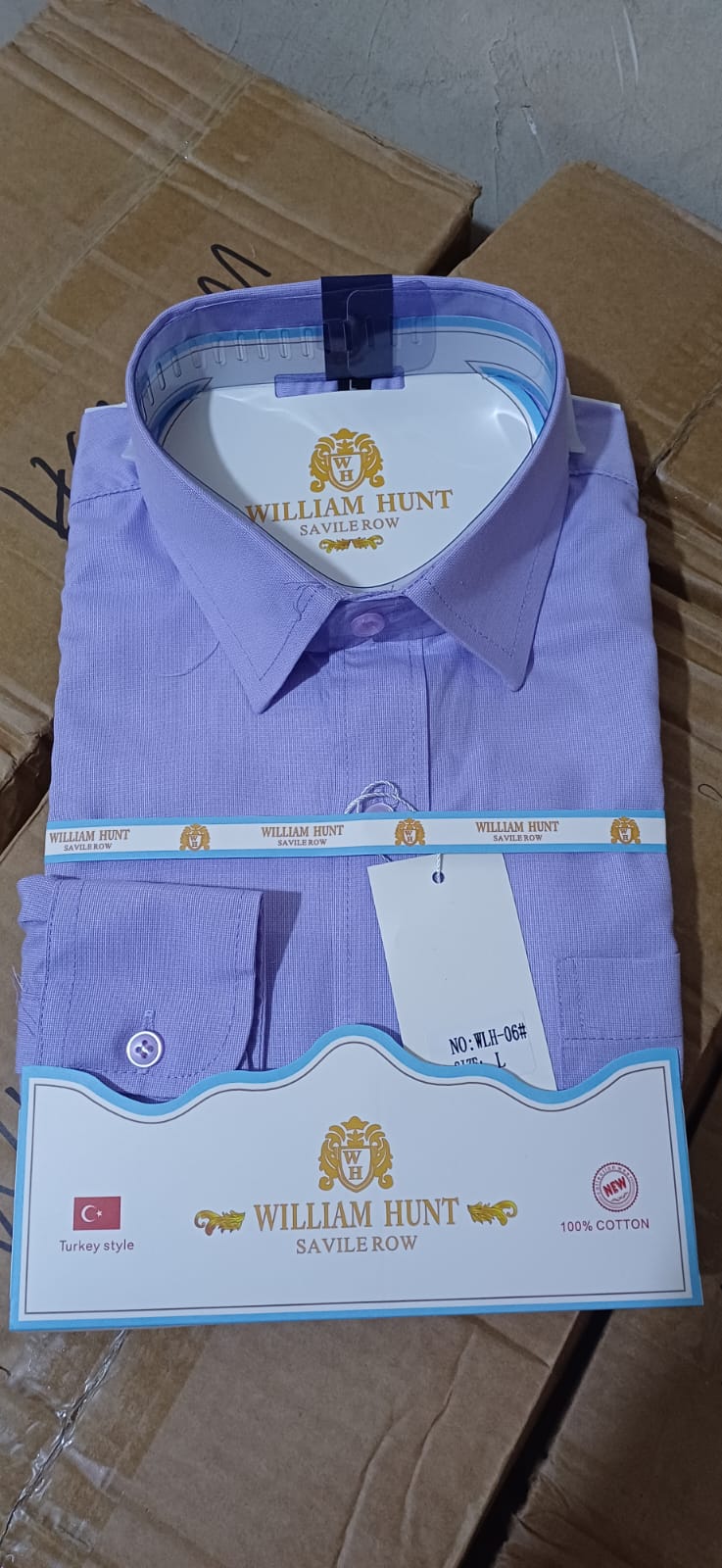 3pcs William Hunt Cotton Plain Shirts- Sizes S to 3XL-  (Plus a Free vest)