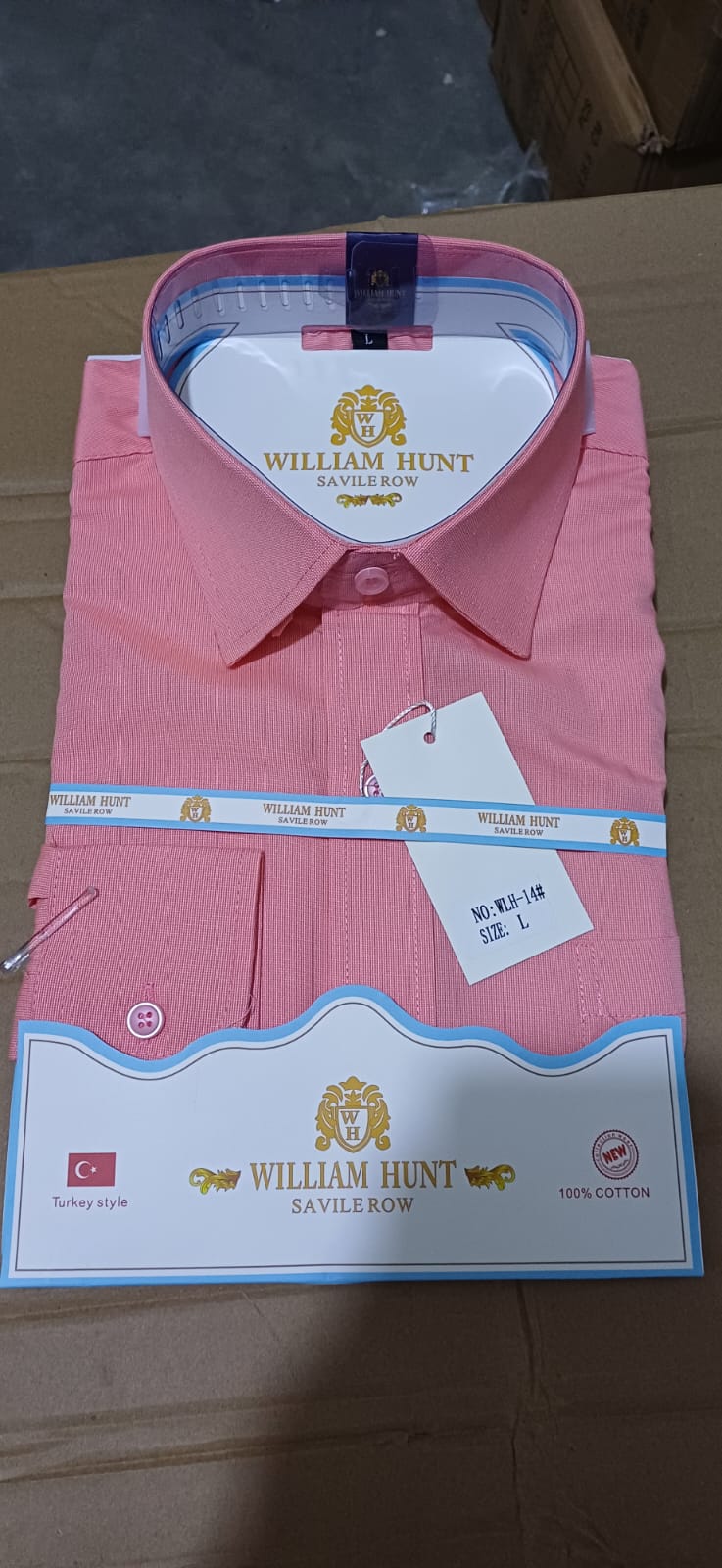 3pcs William Hunt Cotton Plain Shirts- Sizes S to 3XL-  (Plus a Free vest)