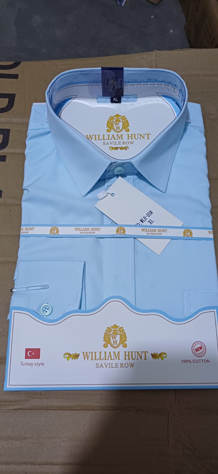 3pcs William Hunt Cotton Plain Shirts- Sizes S to 3XL-  (Plus a Free vest)