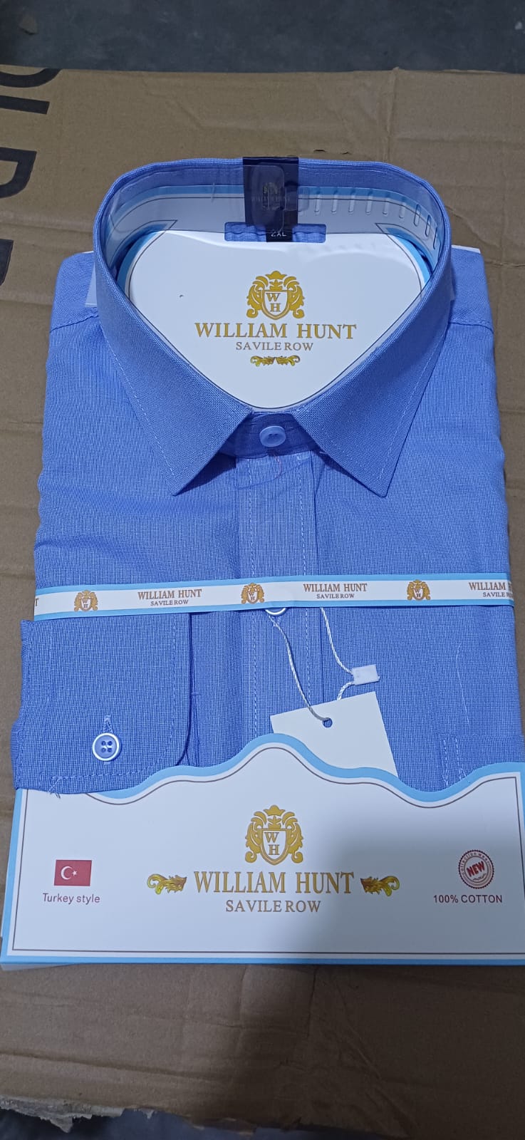 3pcs William Hunt Cotton Plain Shirts- Sizes S to 3XL-  (Plus a Free vest)