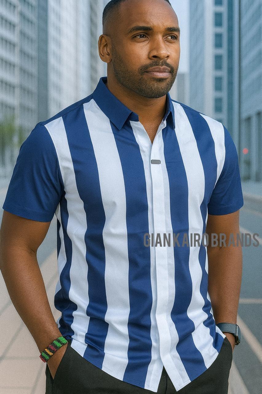 Buttonless collared V-shaped Shirts, Slim fit Cotton