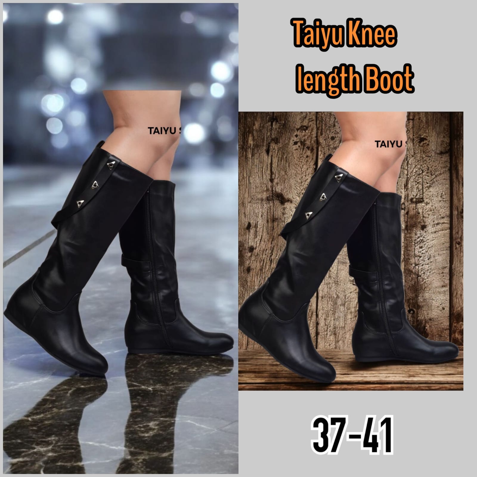 Taiyu Knee Length Leather Boots 🔥🔥🔥🔥 Size 37-41 Black available