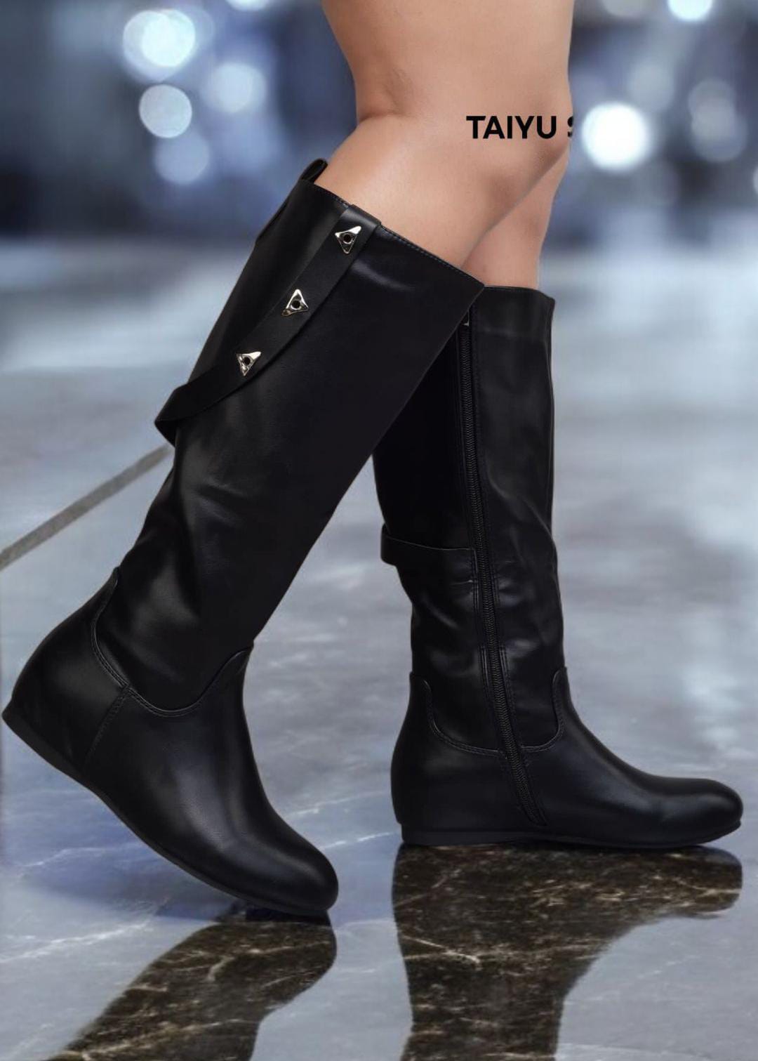 Taiyu Knee Length Leather Boots 🔥🔥🔥🔥 Size 37-41 Black available