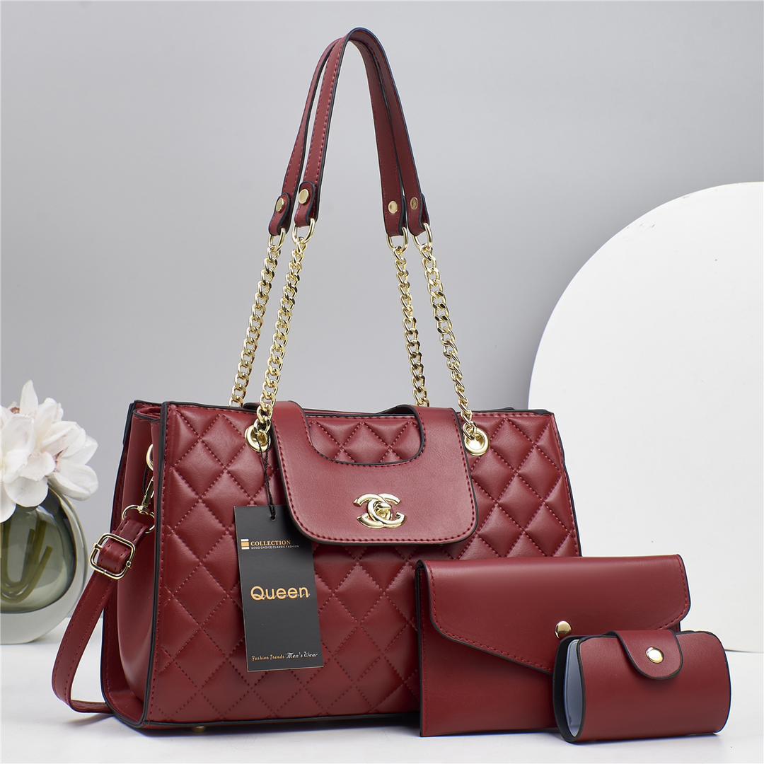 3 in 1 Queen Patterned Tote Hand bags for Business, work , Luxurious look, classy and decency that don't leave your hands size measurements 31*13*22