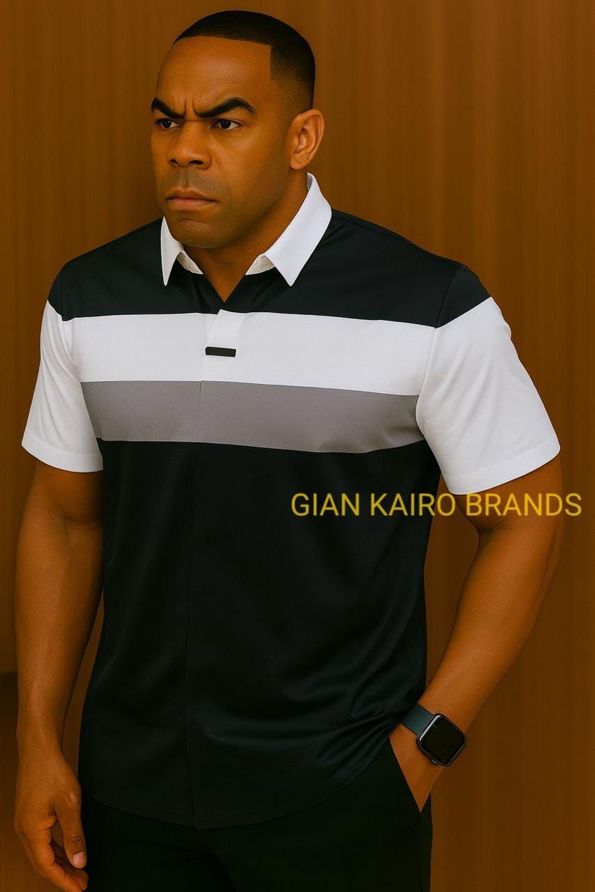 Buttonless collared V-shaped Shirts, Slim fit Cotton-Sorted colors (Gian and Kairo Brands)