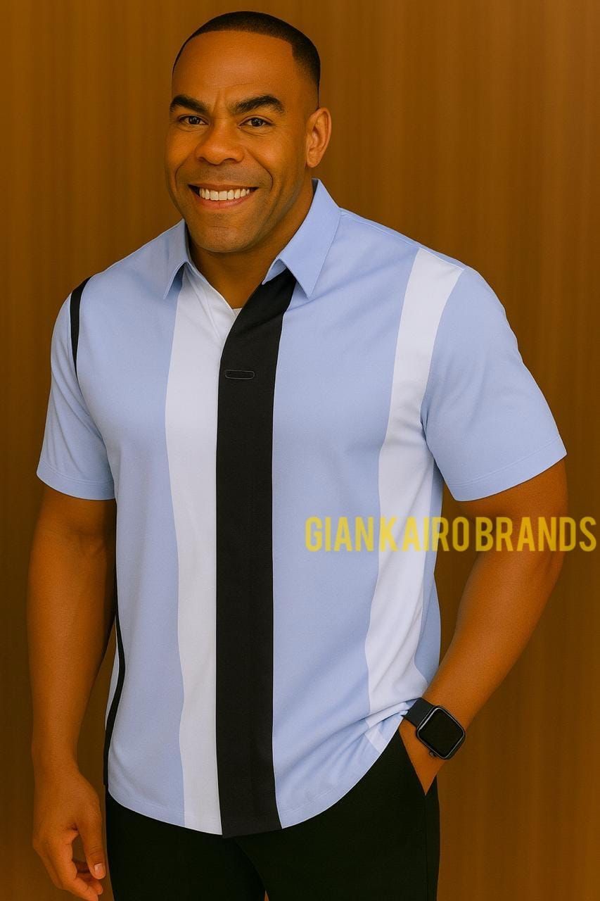 Buttonless collared V-shaped Shirts, Slim fit Cotton-Sorted colors (Gian and Kairo Brands)