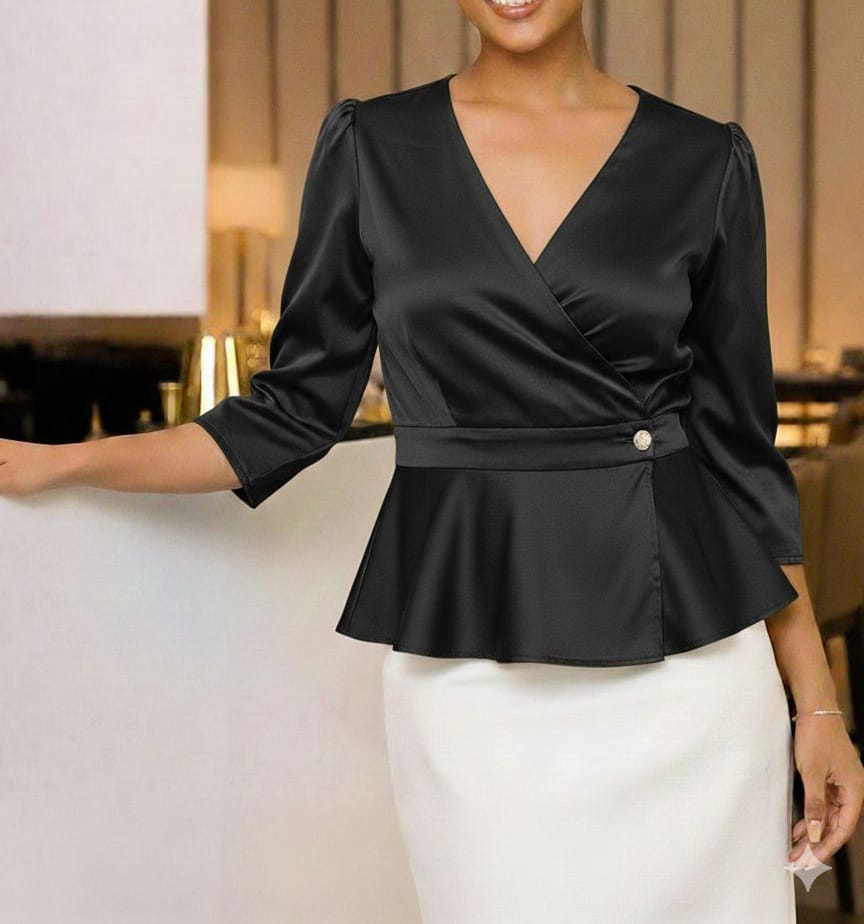 TEAL WRAP PEPLUM TOP and OFF-SHOULDER STRUCTURED TOPs S-2XL