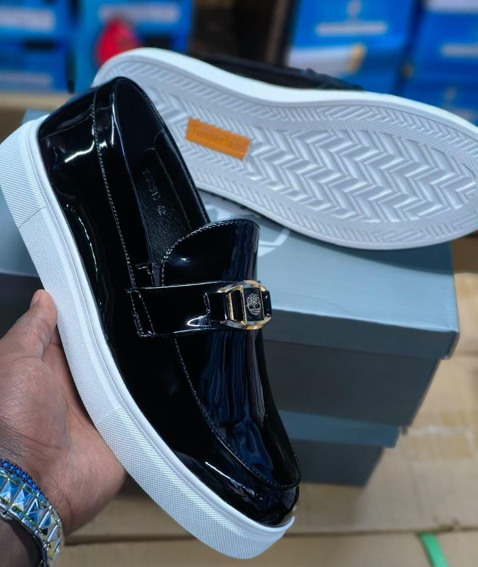 Men’s Patent Leather Official Wetlook Timberland shoes slip-ons loafers size 40-45