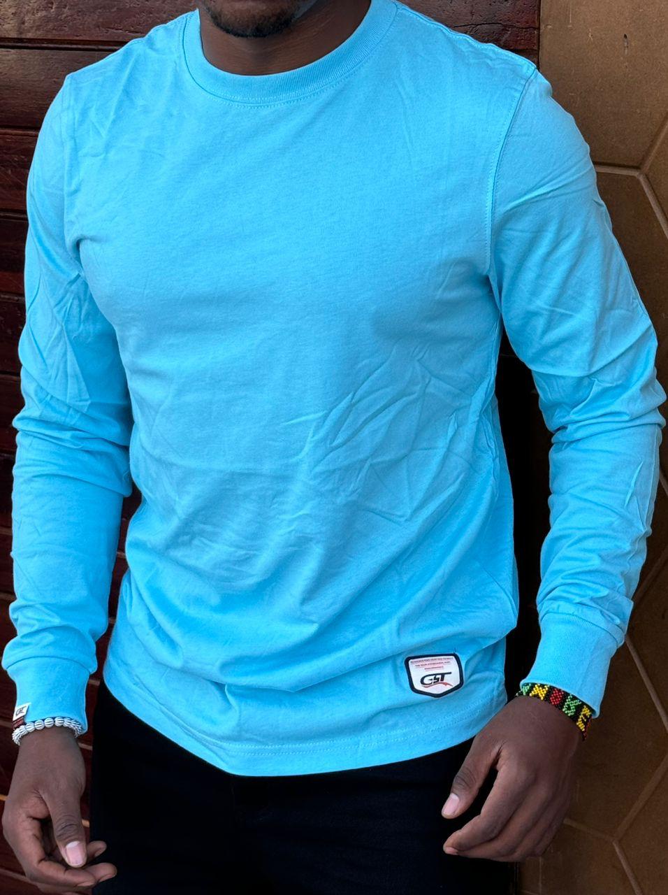 Men’s Plain Long-Sleeve Cotton T-Shirt – Sizes M-2XL