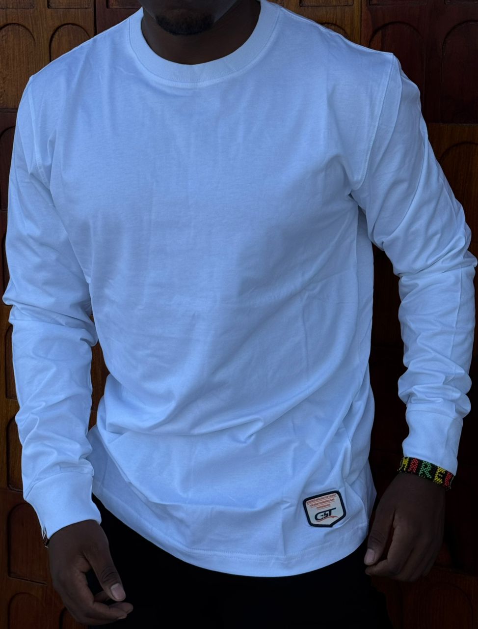 Men’s Plain Long-Sleeve Cotton T-Shirt – Sizes M-2XL