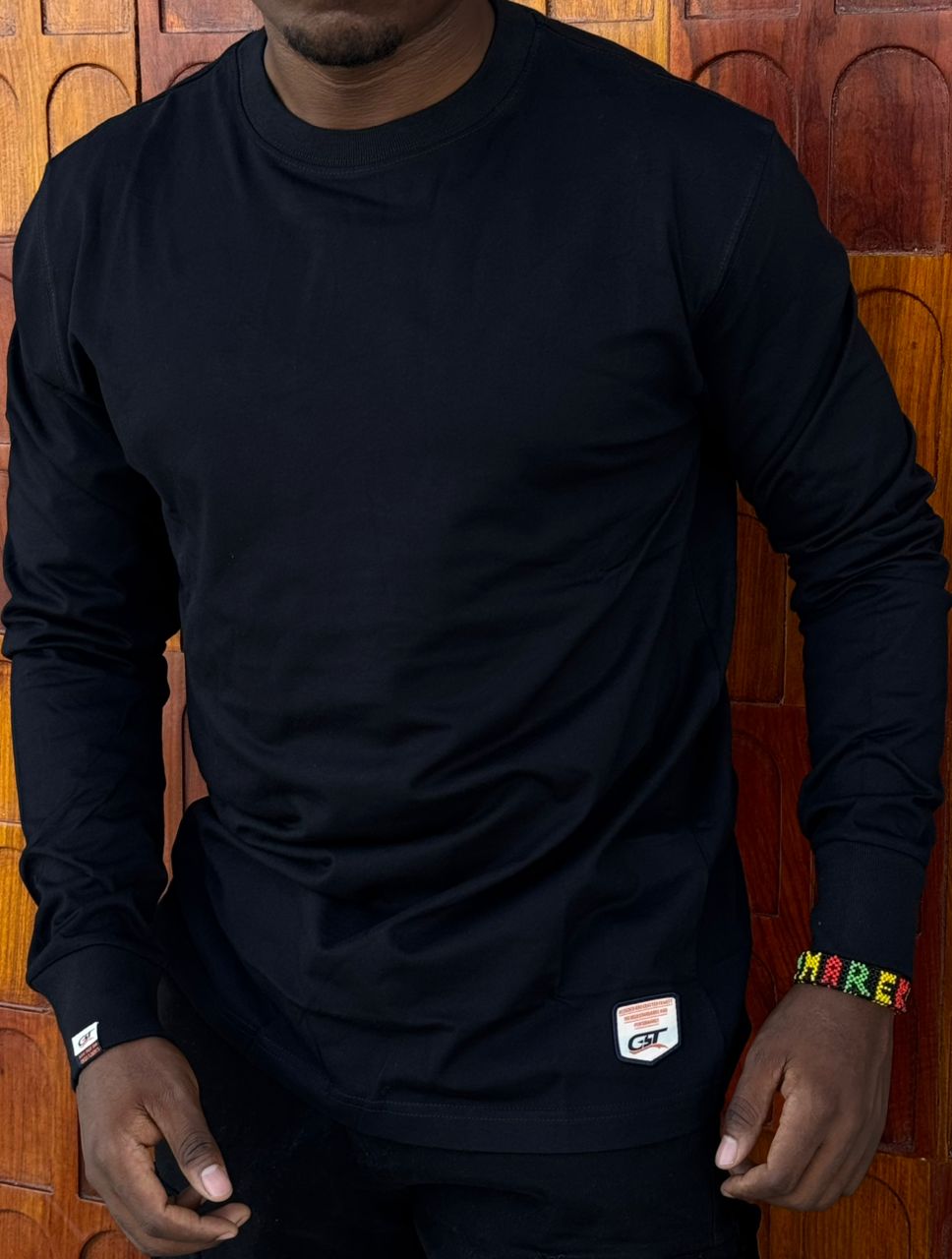 Men’s Plain Long-Sleeve Cotton T-Shirt – Sizes M-2XL