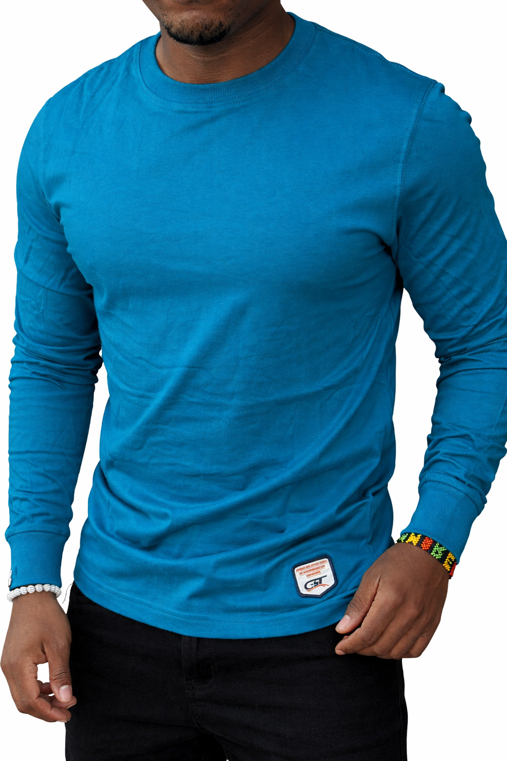 Men’s Plain Long-Sleeve Cotton T-Shirt – Sizes M-2XL