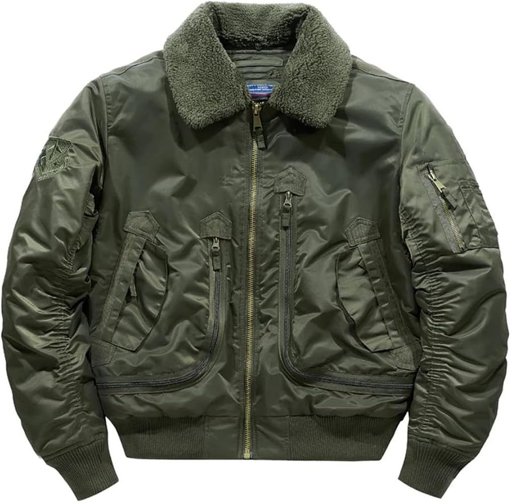 Premium Military MA-1 Bomber Jacket – Warm Winter Jungle Green Flight Coat for Men Size M-3xl