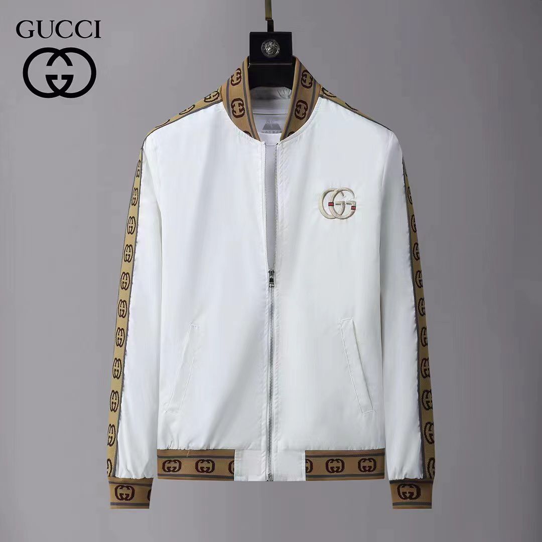 Men’s Luxury Monogram Bomber Jacket – Slim Fit Designer Streetwear Zip-Up Coat