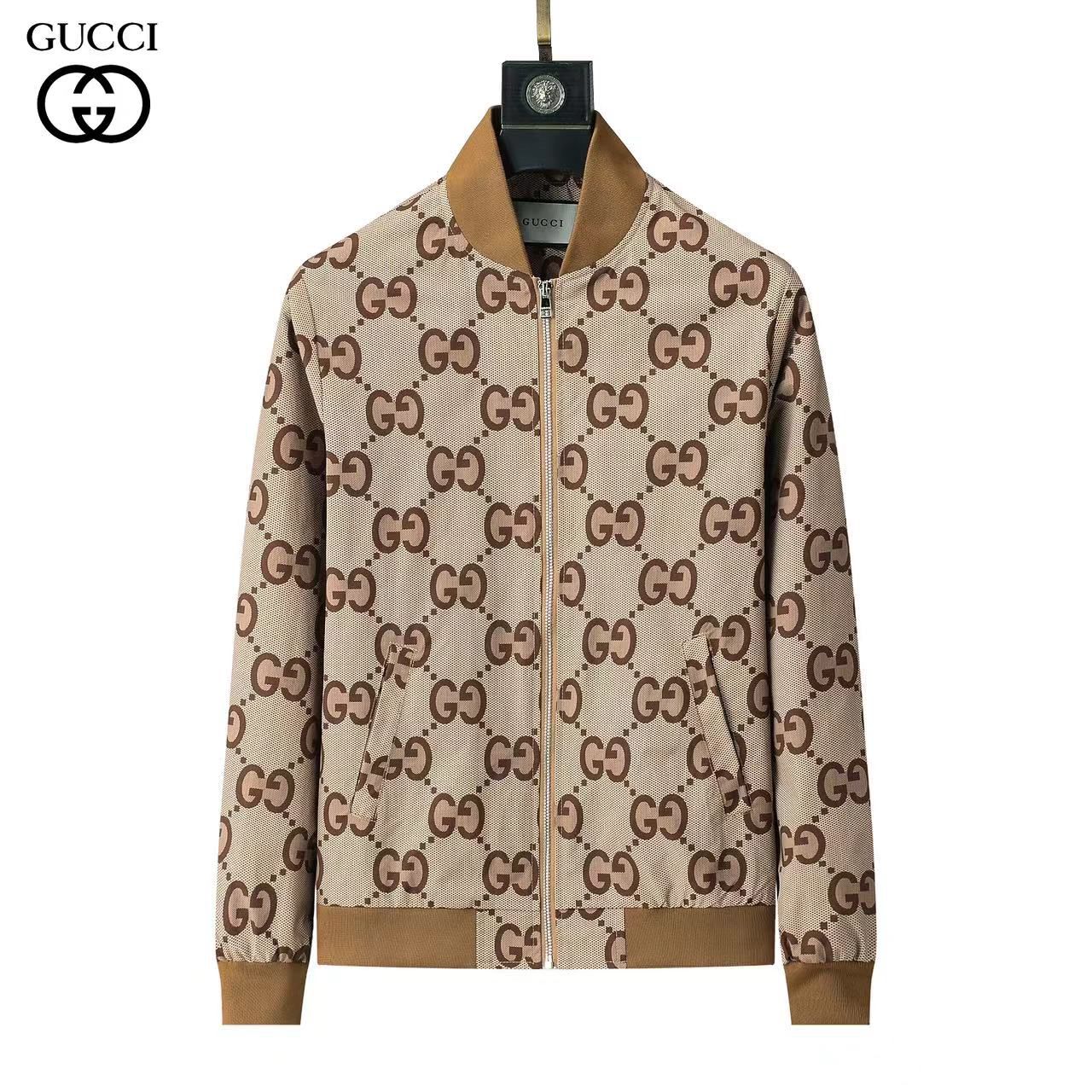 Men’s Luxury Monogram Bomber Jacket – Slim Fit Designer Streetwear Zip-Up Coat