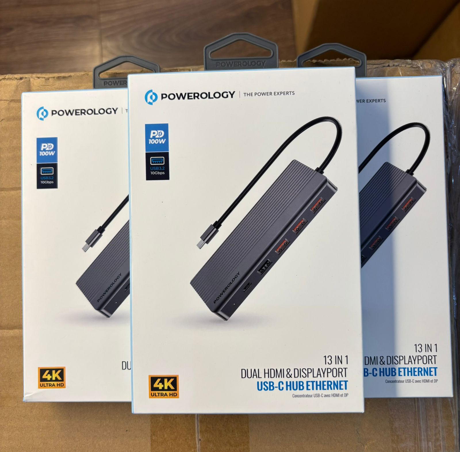 Powerology 13in1 USB-C Hub 4K HDMI Type-C 100W PD Ethernet USB SD MicroSD