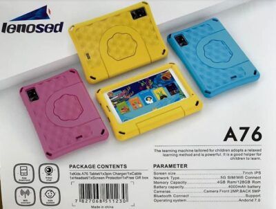 Lenosed Discover A76 Kids Tablet – 7" Display, 6GB RAM + 256GB ROM, Android, Dual SIM + Free Gifts