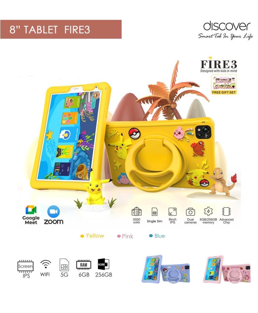 Discover Fire 3 Educational Kids Tablet 8 Inches 6GB RAM 256GB