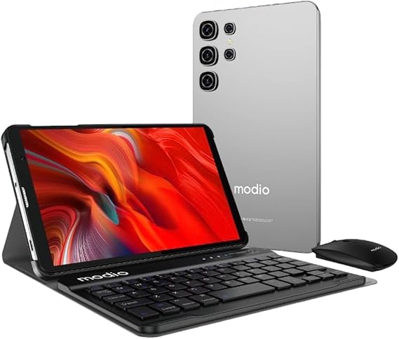 Modio M798 Tablet, 7-inch IPS Display, 8GB+512GB, Android 13, Dual SIM, 3000mAh Battery with Keyboard and Mouse
