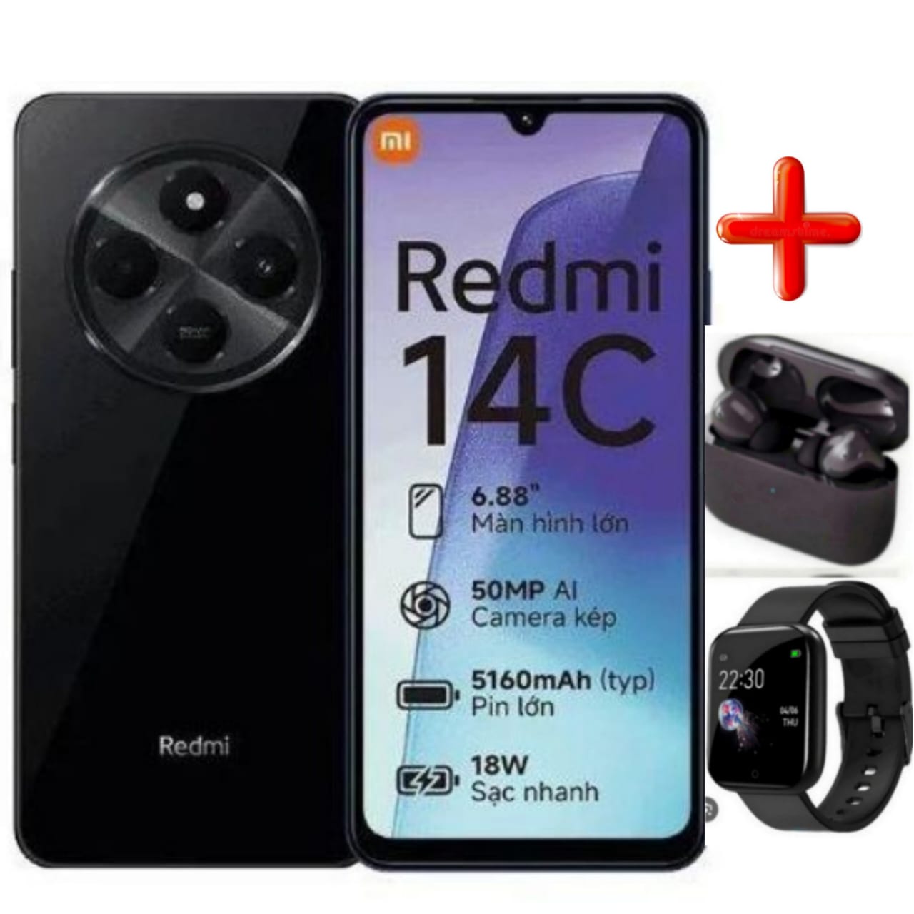 XIAOMI Redmi 14C, 6.88" (4GB RAM+128GB Storage) (Dual Sim) 5160mAh - Midnight Black