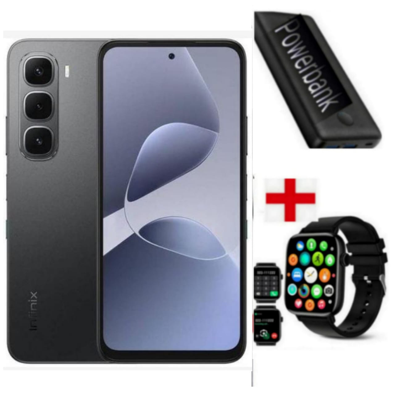 Infinix Hot 60i 256GB+16(8+8)GB 6.7" 120Hz Screen 4G Phone Dual SIM 5160mAh Battery 45W Charging 50MP Camera Fingerprint Lock Android 15+POWER BANK+SMARTWATCH