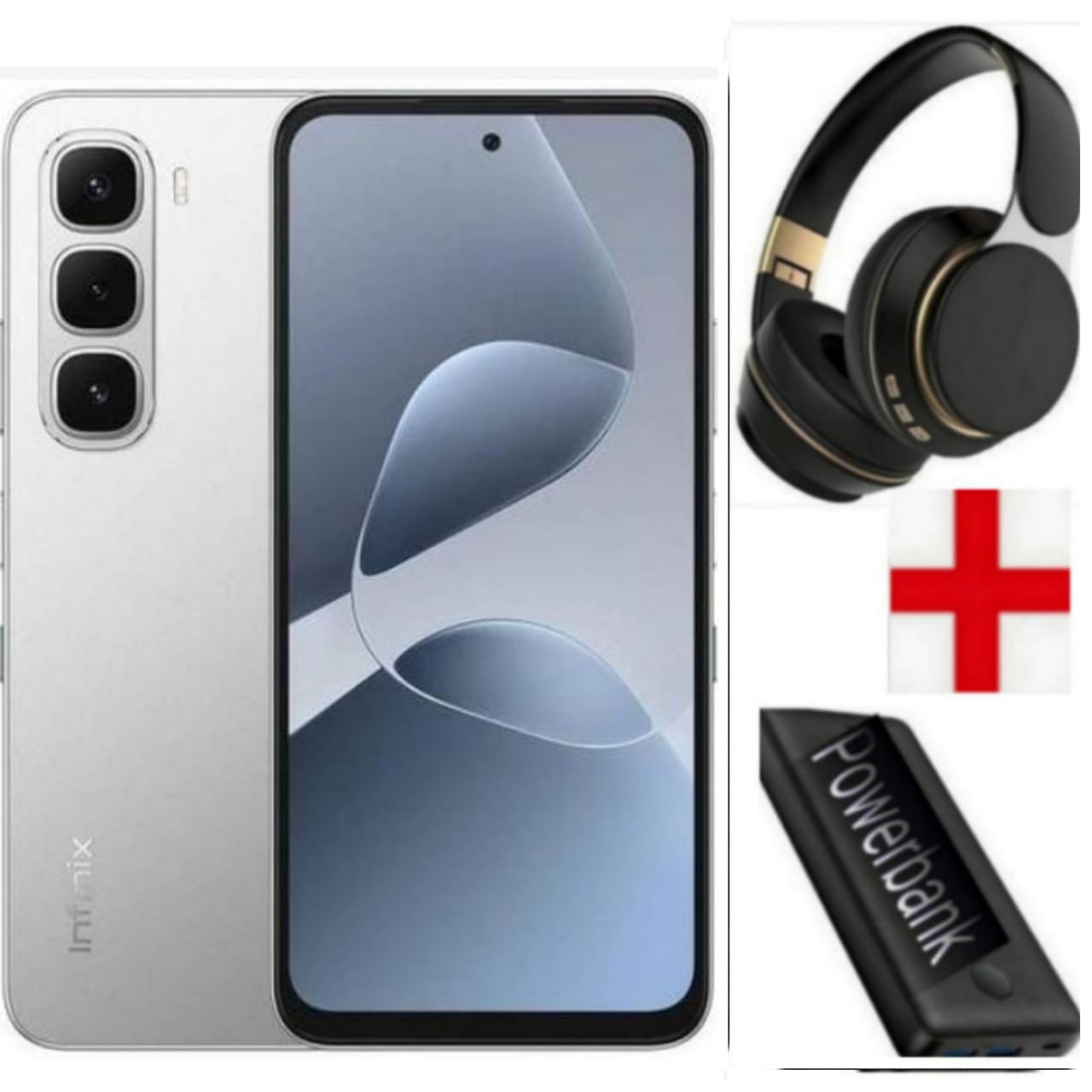 Infinix Hot 60i 256GB+16(8+8)GB 6.7" 120Hz Screen 4G Phone Dual SIM 5160mAh Battery 45W Charging 50MP Camera Fingerprint Lock Android 15+ HEADPHONE+POWERBANK