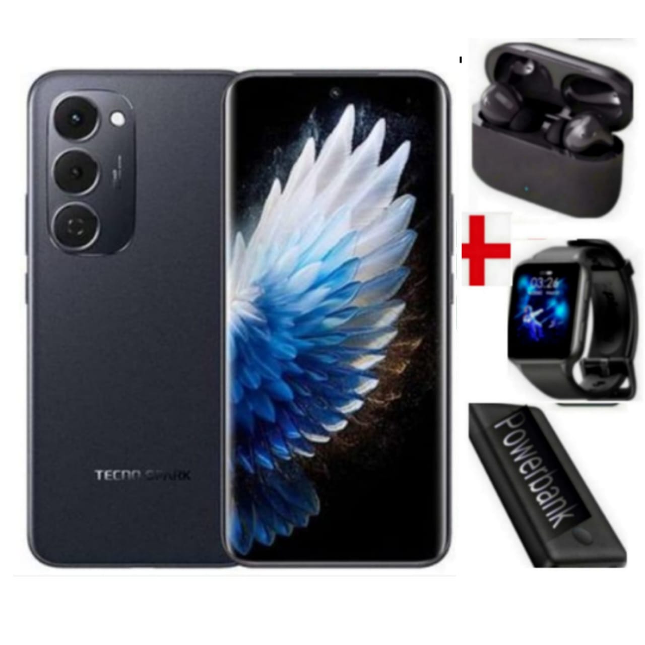 Tecno Spark 40 Pro Plus, 6.67'' HD+, UP to 16GB RAM + 256gb ROM (Dual Sim) 50MP, 5200 mAh - Orbit Black